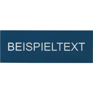 Beschriftungsschild mit Gravur, Kunststoff blau/Schrift weiß