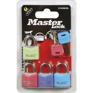 MASTER LOCK Vorhangschloss Vinyl bunt mit Schlüssel, Br. 20 mm, gleichsp. SB-4