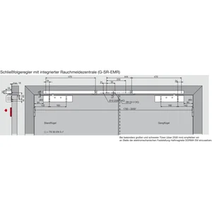 DORMAKABA Türschließer TS 93 B GSR-EMR2-V,EN 2-5, 2-flg. Gleitschiene, silber
