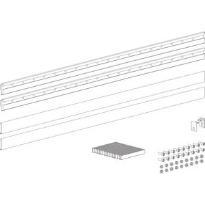 TERNO Glasklemmleisten-Set lang ESG/VSG 8-8,7 mm L= 900 mm silber