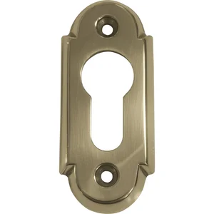 Zylinderrosette PZ, WG oval, 32 x 74 x 6, Messing poliert schutzlackiert