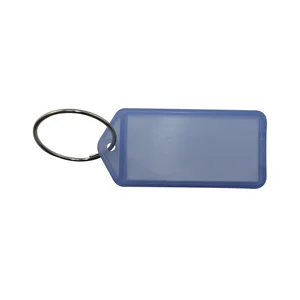Schlüsselanhänger - mit Papiereinlage, Kunststoff transparent blau