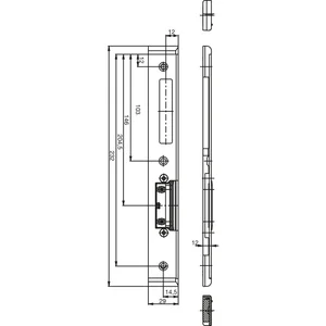GU Schließblech f. Secury zum Aufschrauben,verst.m. AT-Stück,rechts,verz. silber