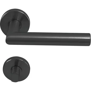SOLIDO FH-Drückergarnitur NORWEGEN - auf Rosette WC, 38 - 45, Edelstahl schwarz