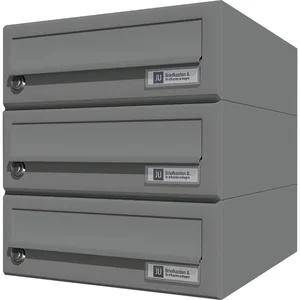 JU Hausbrieffachanlage 3-teilig, 300 x 330 x 380 mm, Stahl grau RAL 9007