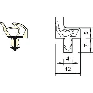 Innentürdichtung SP 7522, Kurzbund á 6,25 Meter, Kunststoff beige