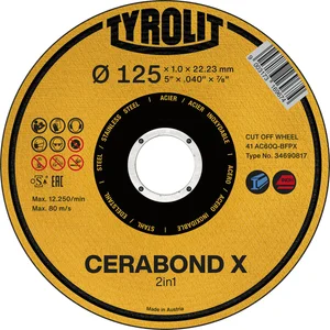TYROLIT Trennscheibe gerade Cerabond X Premium*** 125 x 1,0 mm 2in1 Form 41