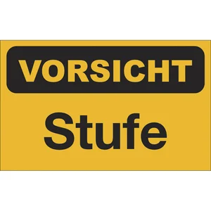 Hinweisschild Vorsicht Stufe! 250 x 150 mm