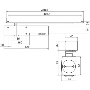 GEZE Türschließer TS 5000 L-E, EN 2-6, 1-flg. Gleitschiene, silber