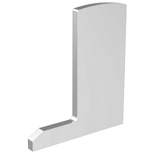 ECONOMY Endkappe für Bodenprofil F-Form0006ECO,rechts,aufgesetzte Montage,silber