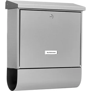BURG Briefkasten INOXSTAR Höhe 425 mm - mit Zeitungsbox, Edelstahl rostfrei