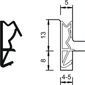Haustürdichtung S 6513, Kunststoff weiß