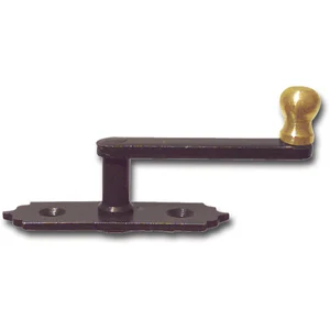 Fensterreiber Antik mit Messingknopf, 17 mm, Stahl schwarz lackiert