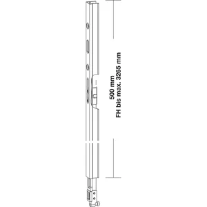 GU HS Getriebeverlängerung, L=500 mm, Alu silber eloxiert