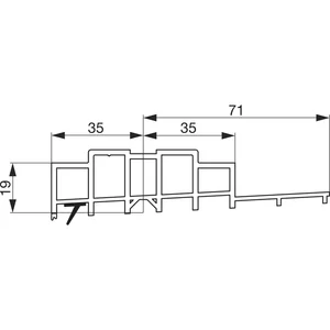 GU Thermostep 204 Aufsatzschiene 19/71 P1987 , TS 78 mm, L=3300 mm, auf Maß