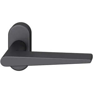 FSB Rahmentürdrücker 09 1005 Hochhaltefeder B ovale Rosette Aluminium schwarz