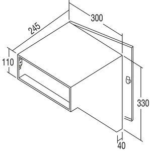 RENZ Durchwurfbriefkasten schräg,300x330x245 mm,Mauerstärke 265mm,Stahl verzinkt