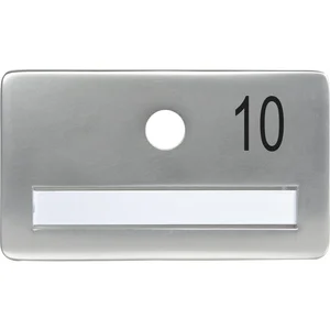 SOLIDO Namensschild ohne Spion, Bohrung ø 14, Alu silber eloxiert, Gravur Nr. 10