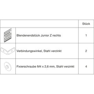 HAWA Junior 100/Z Abdeckkappen-Set zu Clipblende 59 mm rechts silber (30142)