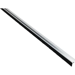 Türdichtungsbürste m. gerader Leiste, 2000 mm, Borsten 25 mm schwarz, Alu Silber