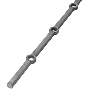 ARTEFERRO Lochstab, eckig 12 x 12mm, Lochabstand 120mm, 2000 mm, Schmiedeeisen