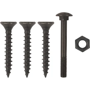 Schraubenset für Langband mittig gerollt 400mm, Stahl schwarz verzinkt