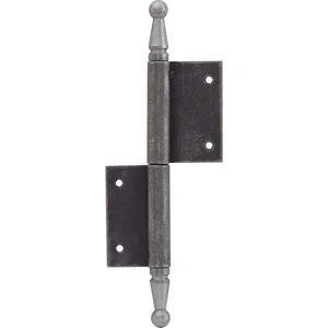 Türnussband mit Zierkopf, links, 90 x 140 mm, Stahl blank