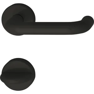 Drückergarnitur 111.20 R - auf Rosette WC, 38 - 48, tiefschwarz