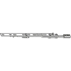 ROTO NT/NX Mittelverschluss mehrteilig ohne Zapfen L=400 mm silber kuppelbar