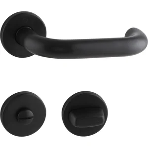 HOPPE Drückergarnitur PARIS auf Rosette WC, 37 - 42 mm, Edelstahl schwarz matt