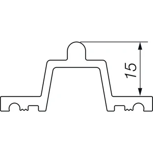 HAUTAU ATRIUM HS Laufschiene Nr. 26 Holz, H=15mm, L=6500 mm, silber eloxiert