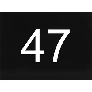 Nummernschild selbstklebend, 40 x 30 mm, Type 47, Kunststoff schwarz glänzend