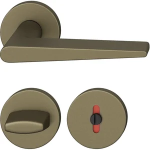 FSB Drückergarnitur 12 1005 ASL auf Rosette WC, Aluminium mittelbronzefarbig