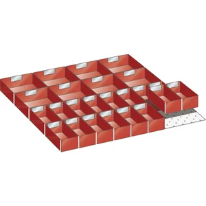 LISTA Einteilungsmaterial Einsatzkästen 36E x 36E für Fronthöhe 50 mm 24-tlg.