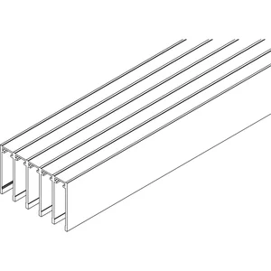 VITRIS Atrivant 80 Deckenschiene hoch 5-bahnig Alu Anthrazit RAL 7016 L=4000 mm