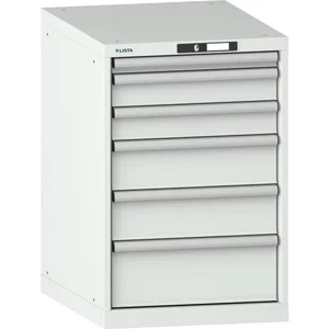 LISTA Schubladenschrank 27x36E 564x725x850mm KEY Lock RAL 7035 6 Laden 75kg