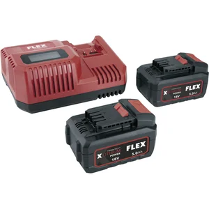 FLEX Akku-Starterset 55 R 18 Volt / 2x 5,0 Ah Akkus und Ladegerät