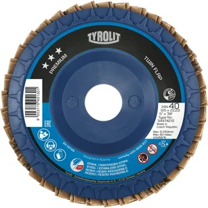 TYROLIT Schleiflamellenteller TwinFlap Premium***gerade Ø 125mm K60 28N