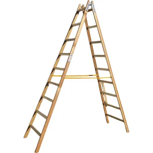 JUST Holz Stehleiter Sprossen=9 Länge=2,86 m mit Gurt