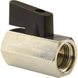 Kugelhahn mit beidseitigem IG 1/4" mit kurzem Hebel