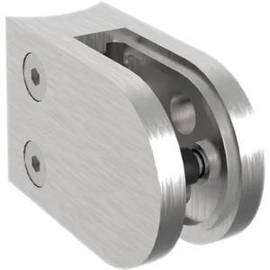 ECONOMY Glasklemmbeschlag Mod.25 f.Rundrohr 42,4mm,rund,Edelstahl geschliffenV2A