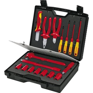 KNIPEX Kompakt-Werkzeugkoffer isoliert 989911, 17-teilig, Kunststoff schwarz