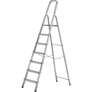 Alu Haushaltsleiter mit Plattform Stufen=7 Arbeitshöhe=3,5 m
