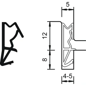 Haustürdichtung S 6512a, Kunststoff schwarz