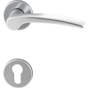 Drückergarnitur TRIEST - auf Rosette PZ, 38 - 42, Aluminium silber eloxiert