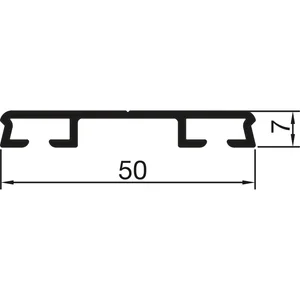 THYSSENKRUPP Syprotech Flachdeckschiene 50/7 ungelocht L=6000 mm Alu blank