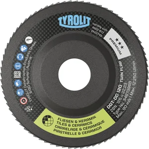 TYROLIT Schleiflamellenteller TwinFlap D/C Premium*** gekröpft Ø 125 mm K60 28N