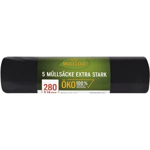 Müllsäcke Polyethylen 280 Liter, 60 my 1150 x 1350 mm ohne Zugband schwarz