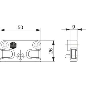 MACO Schließteil iS PVC 12/20- 9, EUROPEN/PRAMOS/VEKA, silber (96482)