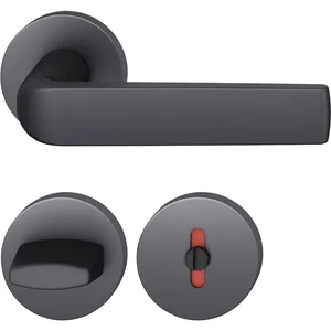FSB Drückergarnitur 12 1267 ASL auf Rosette WC, Aluminium schwarz matt